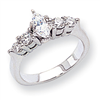 14k White Gold A Diamond engagement ring