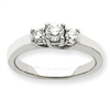 14k White Gold A Diamond three stone ring