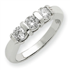 14k White Gold A Diamond three stone ring