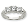 14k White Gold A Diamond three stone ring