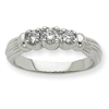 14k White Gold A Diamond three stone ring