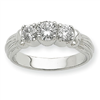 14k White Gold A Diamond three stone ring