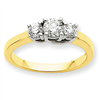 14k Two-tone A Diamond three stone ring