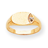 14k A Diamond signet ring