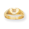 14k A Diamond signet ring