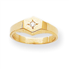 14k A Diamond signet ring