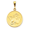 14k Polished & Satin Angel Pendant