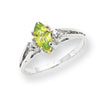 14k White Gold 8x4mm Marquise Peridot A Diamond ring