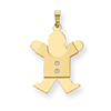 14k AA Diamond kid pendant