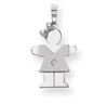 14k White Gold A Diamond kid pendant