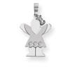 14k White Gold A Diamond kid pendant