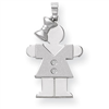 14k White Gold A Diamond kid pendant