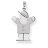 14k White Gold A Diamond kid pendant