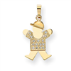 14k A Diamond kid pendant
