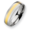 Titanium and 14k Inlay Polished 6mm Wedding Band ring