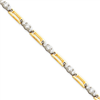 14k Two-Tone Holds 20 2.1mm & 10 3.1mm Stones 1.97ct Fancy Tennis Bracelet