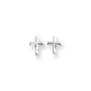 14k White Gold Cross Post Earrings