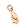 14k Rose Gold Praying Hands Charm