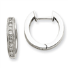 14k White Gold Diamond Complete Hinged Hoop Earrings