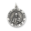 Sterling Silver Sacred Heart of Jesus Medal