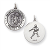 Sterling Silver St. Christopher Football Medal