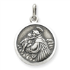 Sterling Silver Antiqued Saint Anthony Medal