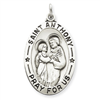 Sterling Silver Antiqued Saint Anthony Medal