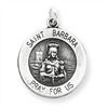 Sterling Silver Antiqued Saint Barbara Medal