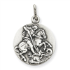 Sterling Silver Antiqued Saint George Medal