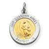 Sterling Silver & Vermeil Guardian Angel Medal