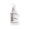 14K White Gold Polished .01ct Diamond Initial E Charm
