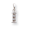 14K White Gold Polished .01ct Diamond Initial I Charm