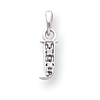 14K White Gold Polished .01ct Diamond Initial J Charm