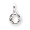 14K White Gold Polished .01ct Diamond Initial O Charm