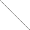 10k White Gold 1.2mm Machine Made Diamond Cut Rope Chain
