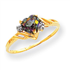 10k Heart Mystic Fire Topaz & .01ct Diamond Ring