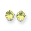 14k White Gold 6mm Peridot earring