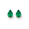 14k Emerald Diamond pear stud earring