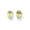 14k White Gold 6x4mm Oval Peridot earring