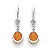 14k White Gold 6mm Citrine leverback earring