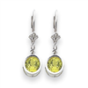 14k White Gold 6mm Peridot leverback earring