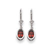 14k White Gold 7x5mm Oval Garnet leverback earring
