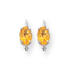 14k White Gold 7x5mm Citrine Earrings