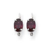14k White Gold 7x5mm Oval Garnet leverback earring
