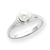 14k White Gold 5mm Pearl Ring