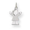 14k White Gold Mini Girl Charm