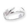 14k White Gold AA Quality Trio Mens Wedding Band ring