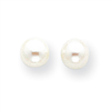 14k 6-6.5mm Button Cultured Pearl Stud Earrings