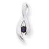 14k White Gold 3mm Amethyst pendant