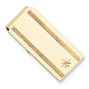 Gold-plated Star Cut .001ct Diamond Hinged Money Clip